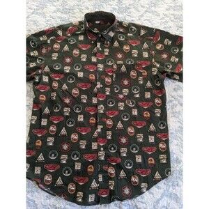 Vtg Y2K 90s Tommy Hilfiger Short Sleeve Button Shirt Ski Destination Men’s SZ M